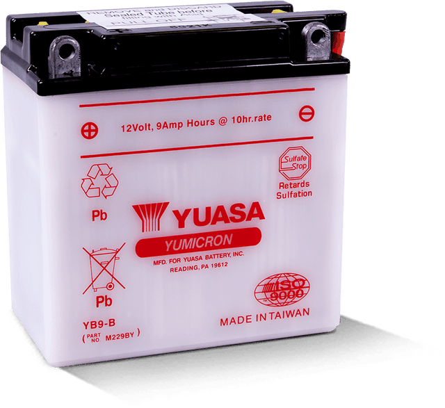 Yuasa YB9-B Yumicron 12-Volt Battery Yuasa Battery Batteries  AXOPROS