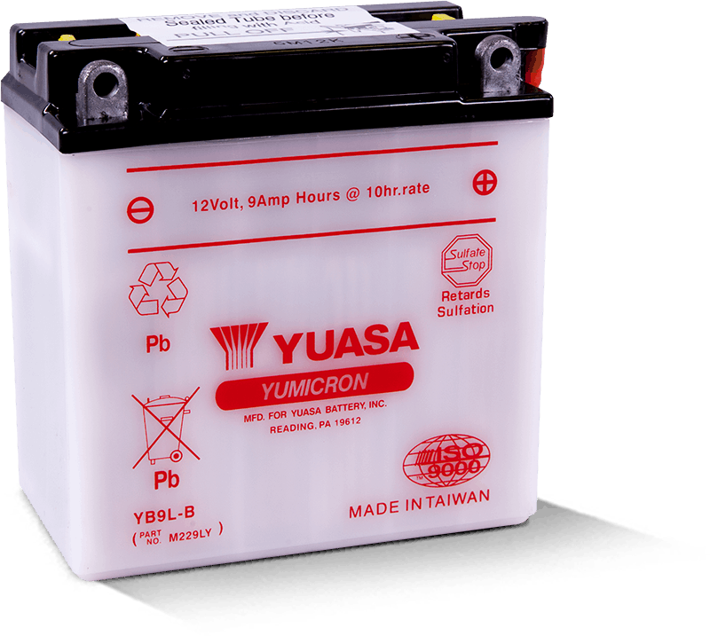Yuasa YB9L-B Yumicron 12-Volt Battery Yuasa Battery Batteries  AXOPROS