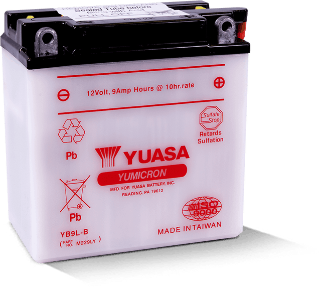 Yuasa YB9L-B Yumicron 12-Volt Battery Yuasa Battery Batteries  AXOPROS