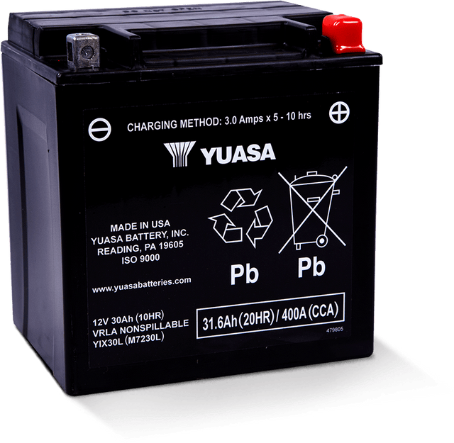 Yuasa YIX30L Maintenance Free AGM 12-Volt Battery Yuasa Battery Batteries  AXOPROS
