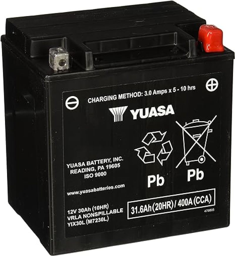 Yuasa YIX30L-PW Maintenance Free AGM 12-Volt Battery Yuasa Battery Batteries  AXOPROS