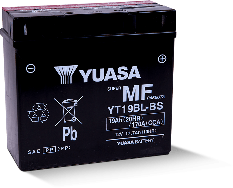 Yuasa YT19BL-BS Maintenance Free AGM 12-Volt Battery w/Bottle Yuasa Battery Batteries  AXOPROS