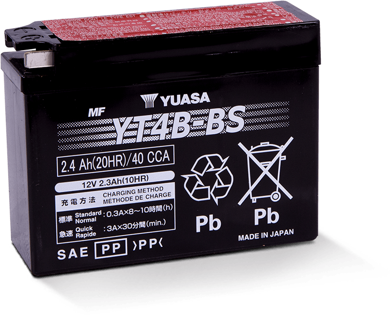 Yuasa YT4B-BSMaintenance Free AGM 12-Volt Battery w/Bottle Yuasa Battery Batteries  AXOPROS