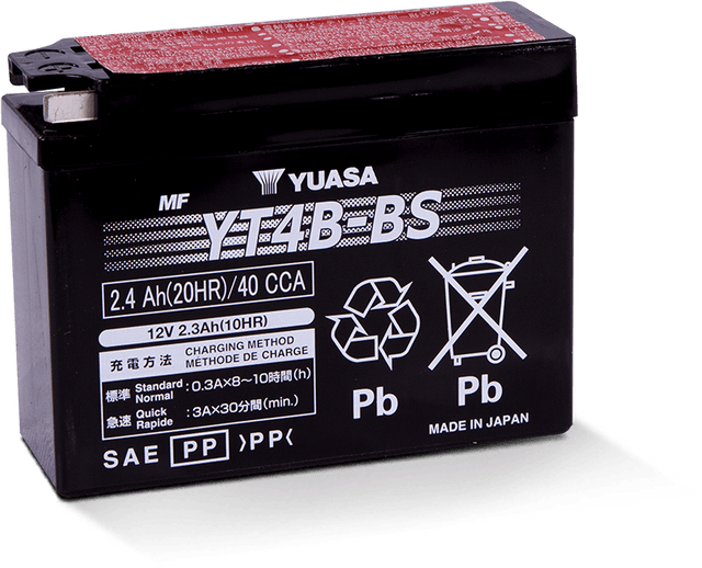 Yuasa YT4B-BSMaintenance Free AGM 12-Volt Battery w/Bottle Yuasa Battery Batteries  AXOPROS