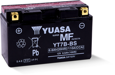 Yuasa YT7B-BS Maintenance Free AGM 12-Volt Battery w/Bottle Yuasa Battery Batteries  AXOPROS