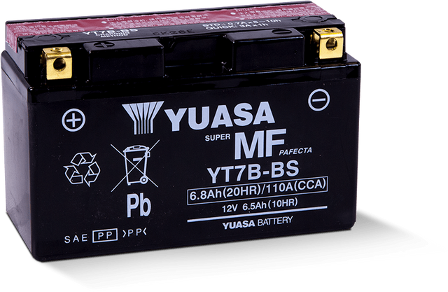 Yuasa YT7B-BS Maintenance Free AGM 12-Volt Battery w/Bottle Yuasa Battery Batteries  AXOPROS
