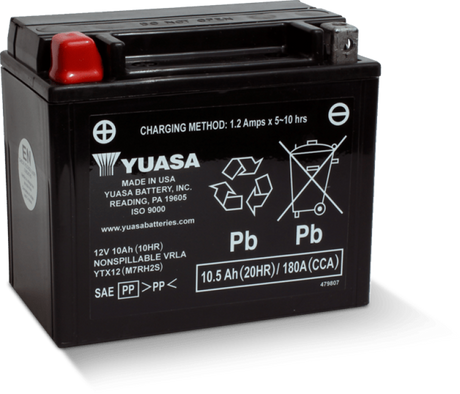 Yuasa YTX12 Maintenance Free AGM 12-Volt Battery Yuasa Battery Batteries  AXOPROS