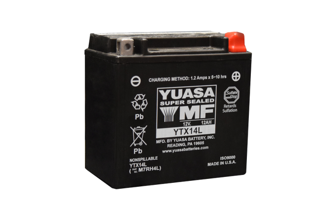 Yuasa YTX14L Maintenance Free AGM 12-Volt Battery Yuasa Battery Batteries  AXOPROS