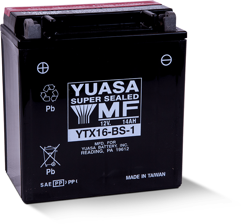 Yuasa YTX16-BS-1 Maintenance Free AGM 12-Volt Battery w/Bottle Yuasa Battery Batteries  AXOPROS