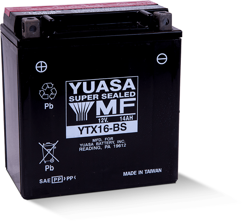 Yuasa YTX16-BS Maintenance Free AGM 12-Volt Battery w/Bottle Yuasa Battery Batteries  AXOPROS