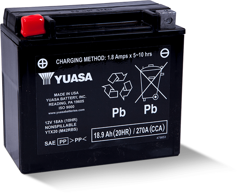 Yuasa YTX20 Maintenance Free AGM 12-Volt Battery Yuasa Battery Batteries  AXOPROS