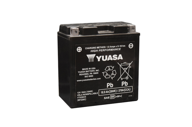 Yuasa YTX20CH Maintenance Free AGM 12-Volt Battery Yuasa Battery Batteries  AXOPROS