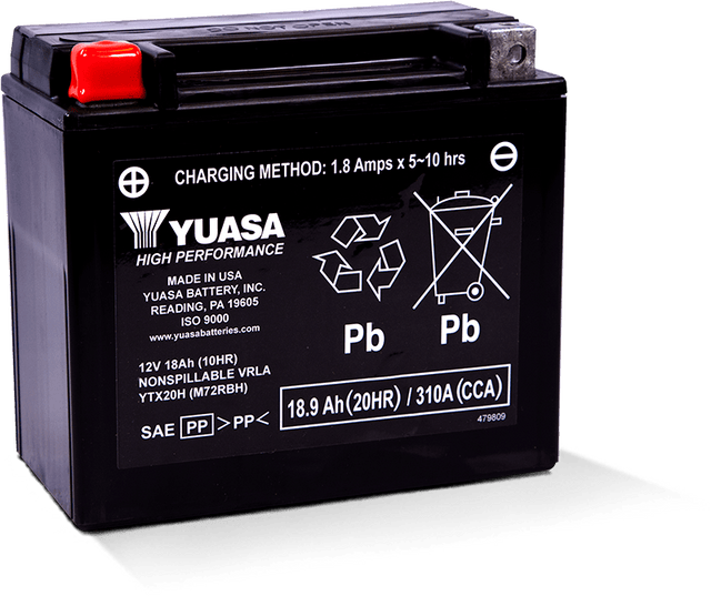 Yuasa YTX20H Maintenance Free AGM 12-Volt Battery Yuasa Battery Batteries  AXOPROS