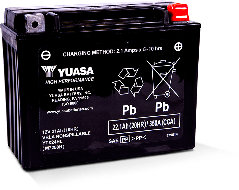 Yuasa YTX24HL Maintenance Free AGM 12-Volt Battery Yuasa Battery Batteries  AXOPROS