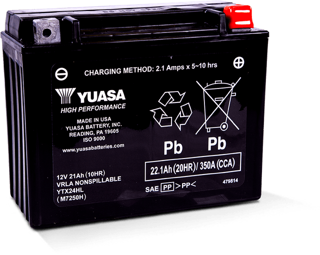Yuasa YTX24HL Maintenance Free AGM 12-Volt Battery Yuasa Battery Batteries  AXOPROS