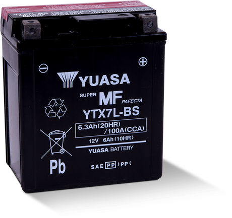 Yuasa YTX7L-BS Maintenance Free AGM 12-Volt Battery w/Bottle Yuasa Battery Batteries  AXOPROS