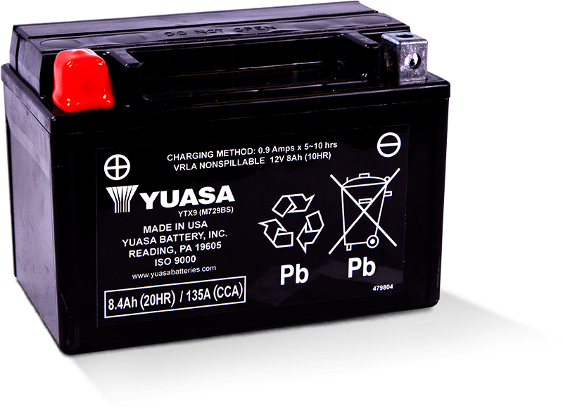 Yuasa YTX9 Maintenance Free AGM 12-Volt Battery Yuasa Battery Batteries  AXOPROS