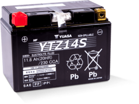 Yuasa YTZ14S Maintenance Free AGM 12-Volt Battery Yuasa Battery Batteries  AXOPROS