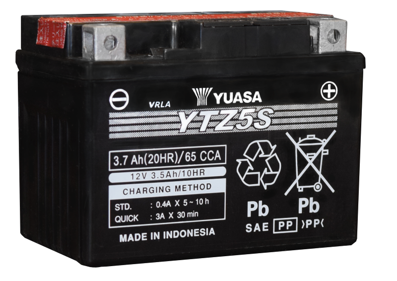 Yuasa YTZ5S-BS Maintenance Free AGM 12-Volt Battery w/Bottle Yuasa Battery Batteries  AXOPROS