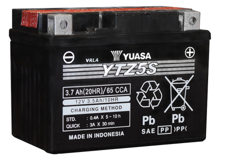 Yuasa YTZ5S-BS Maintenance Free AGM 12-Volt Battery w/Bottle Yuasa Battery Batteries  AXOPROS