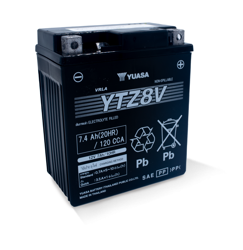 Yuasa YTZ8V Maintenance Free AGM 12-Volt Battery Yuasa Battery Batteries  AXOPROS
