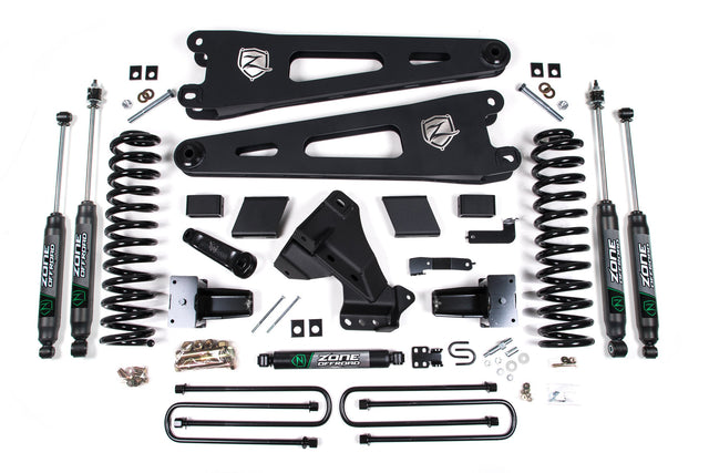 Zone 5" Radius Arm Suspension Lift Kit 3" Rear Block 3 Leaf Main - Nitro Shocks Zone Offroad Suspension Lift Kit  AXOPROS