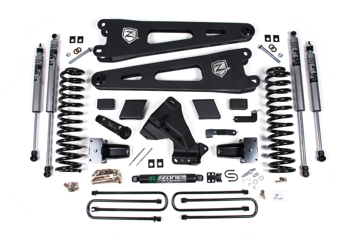 Zone 7" Radius Arm Suspension Lift Kit 4.5" Rear Block - Fox Shocks Zone Offroad Suspension Lift Kit  AXOPROS