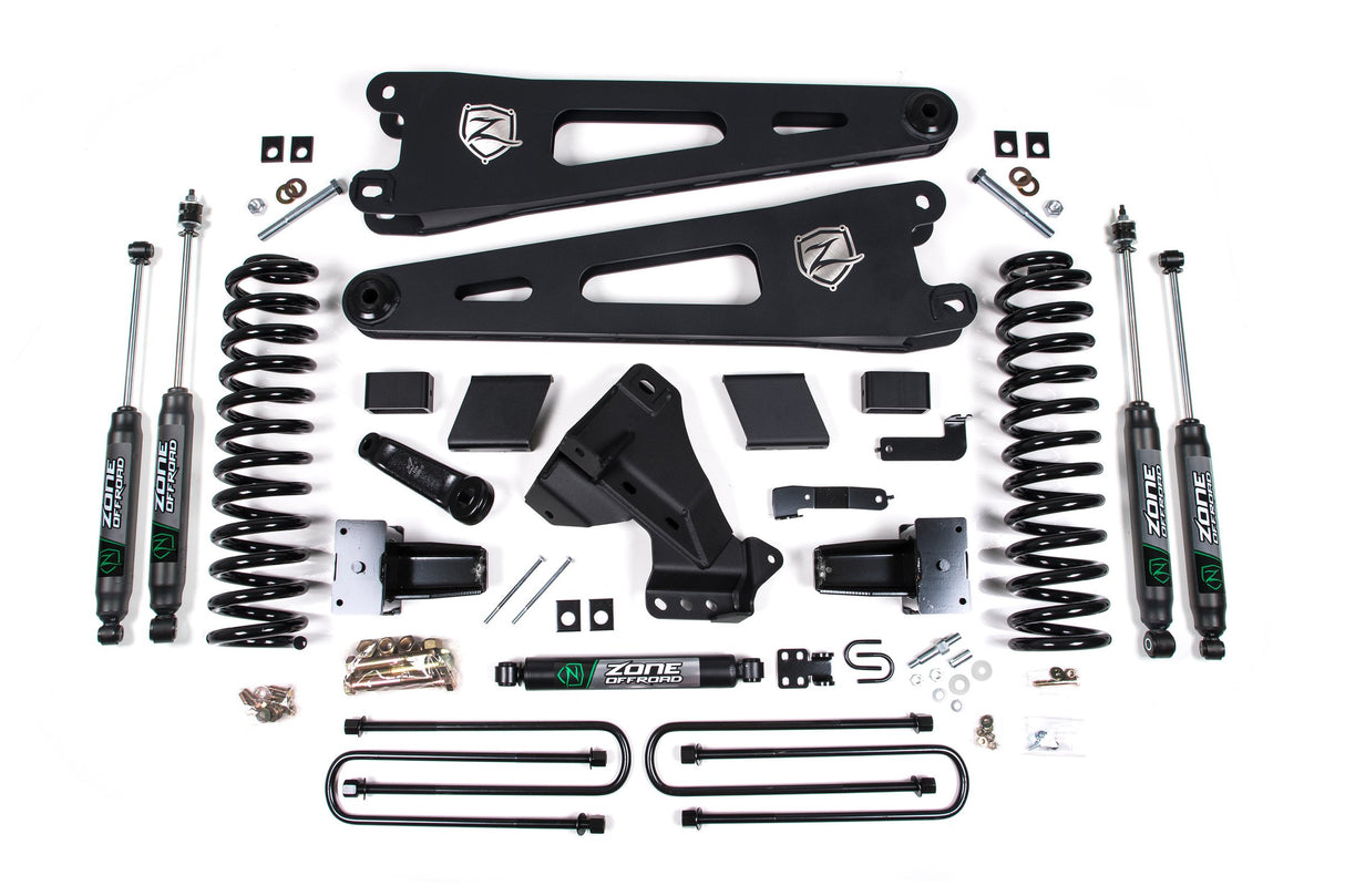 Zone 7" Radius Arm Suspension Lift Kit 4.5" Rear Block - Nitro Shocks Zone Offroad Suspension Lift Kit  AXOPROS