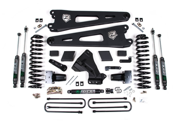 Zone 7" Radius Arm Suspension Lift Kit 4.5" Rear Block - Nitro Shocks Zone Offroad Suspension Lift Kit  AXOPROS