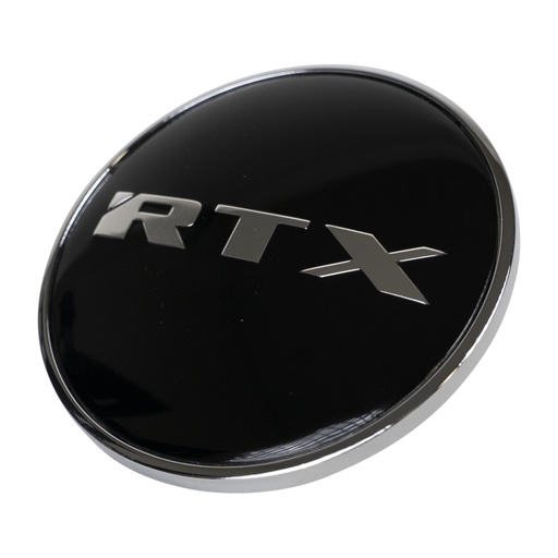 RTX E188K65CHRTX - Center Cap Chrome with RTX Chrome on Black Background