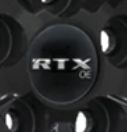 RTX 1935K57GBOE - Center Cap Gloss Black RTXoe Silver with Black Background