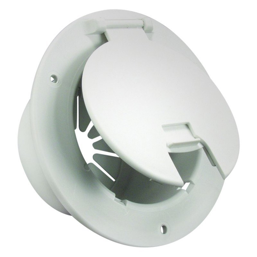 Thetford 541-2-A - Deluxe Polar White Round Electric Cable Hatch with Back