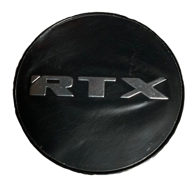 210K57B1M5 - Satin Black Center Cap with RTX Chrome Black Background 210K57