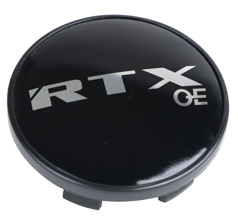 RTX 210K62ABOE - Center Cap Gloss Black RTXoe Chrome Black Background