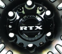 3319L128AB1C1 - Center Cap Gloss Black RTX Silver with Embossed Black Offroad