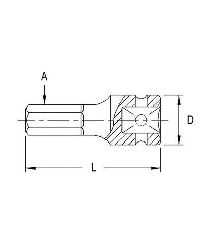 1/2" DR.13MM 60MML HEX SOCKET