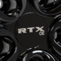 455K55B1OE - Center Cap Gloss Black RTXoe Chrome with Black Background Asan
