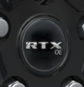 RTX 5618K54B1M5OE - Center Cap Satin Black with RTXoe Chrome Black Background