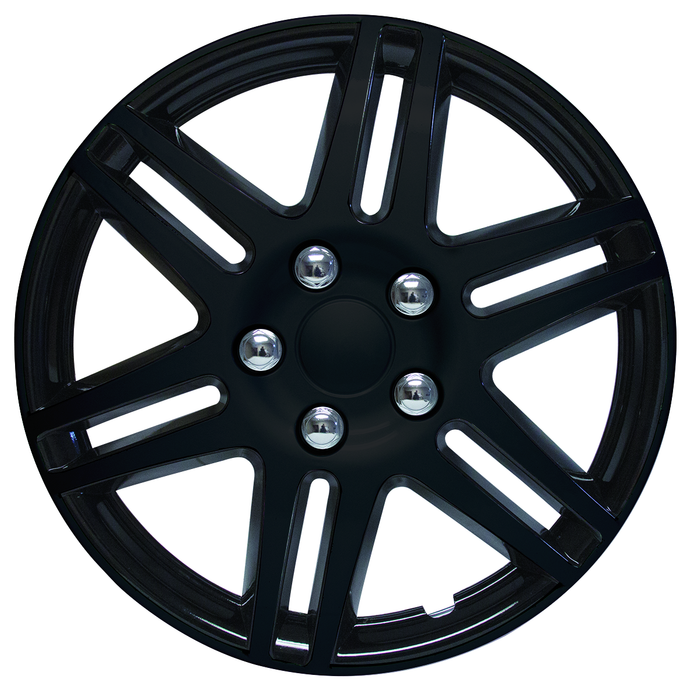 RTX 80-1416B - (4) ABS Wheel Covers - Black 16"