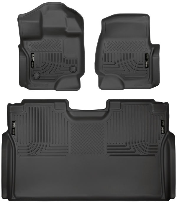 Husky Liners® • 94041 • WeatherBeater • Floor Liners • Black • Front & 2nd row • Ford F-150 15-22