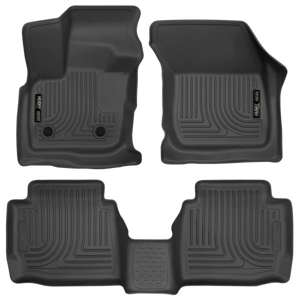 Husky Liners® • 98791 • WeatherBeater • Floor Liners • Black • Front & 2nd row • Ford Fusion 2017-2020
