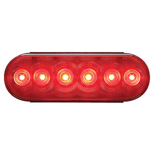 STOP LED LIGHT 6" RED OVAL