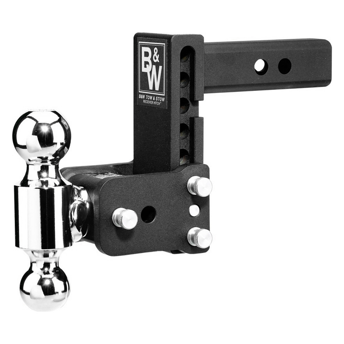 BW TS10037B - "Tow & Stow" Magnum Receiver Hitch Double - Ball Mount
