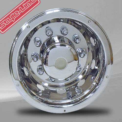 Style Line QC-1030R - (2) Stainless Steel Wheel Covers 22.5" S/S REAR CVR. +10 Nuts
