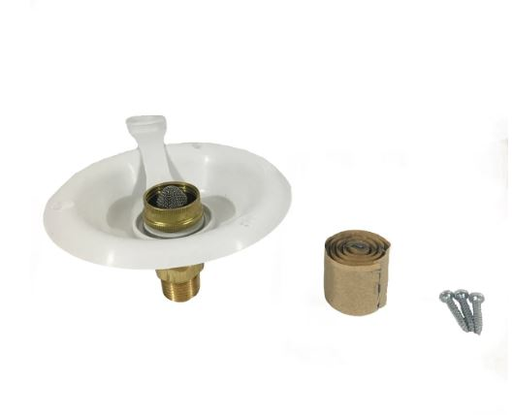 B&B Molders 94218 - White Plastic Recessed City Water Fill with 1/2" MPT Brass Check Valve