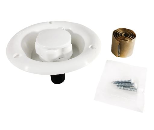 B&B Molders 94220 - White Plastic Recessed City Water Fill with 1/2" MPT Plastic Check Valve