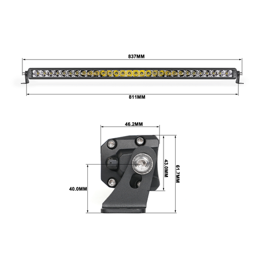 CLD CLDBAR30 - 30" Straight Single Row Spot/Flood Combo Beam LED Light Bar - 8560 Lumens
