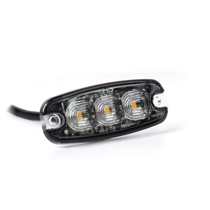 CLD CLDEM3 - 3 Amber LED Strobe Light - Street Legal LED Emergency Light with 26 Flash Patterns