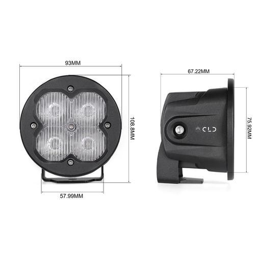CLD CLDPRHB - 3" Street Legal LED Pod Light - Auxiliary Round High Beam (914 Lumens)