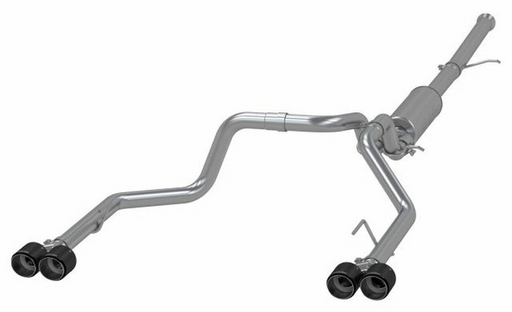 MBRP S50053CF - 3" Cat-Back 2.5" Dual Split Rear Exhaust System T304 Stainless Steel with Quad Carbon Fiber tips for Chevrolet Silverado / GMC Sierra 1500 19-21 6.2L